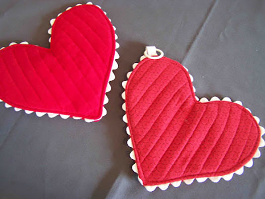 heart shaped hot pads