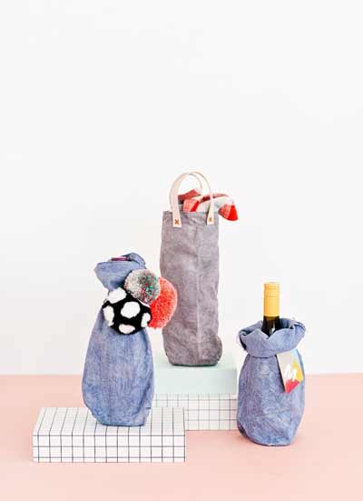 Canvas Wine Bags DIY for Holiday Gifts