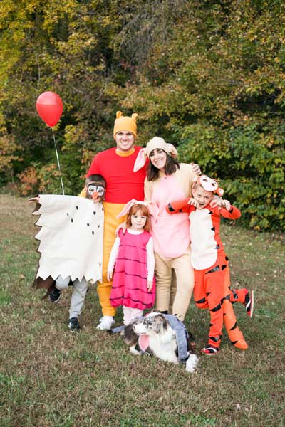 Winnie the pooh and piglet costume for the family