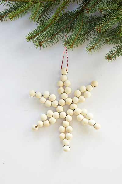 DIY Wood Bead Snowflake Ornament