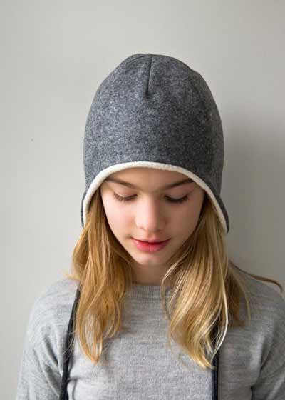 Wool + Cotton Sewn Ear Flap Hat