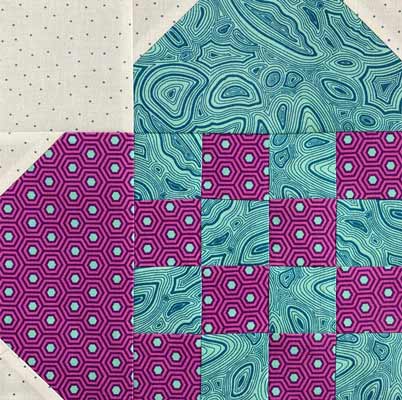 Woven heart quilt block in different sizes