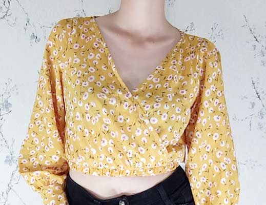 Bishop sleeve crop top