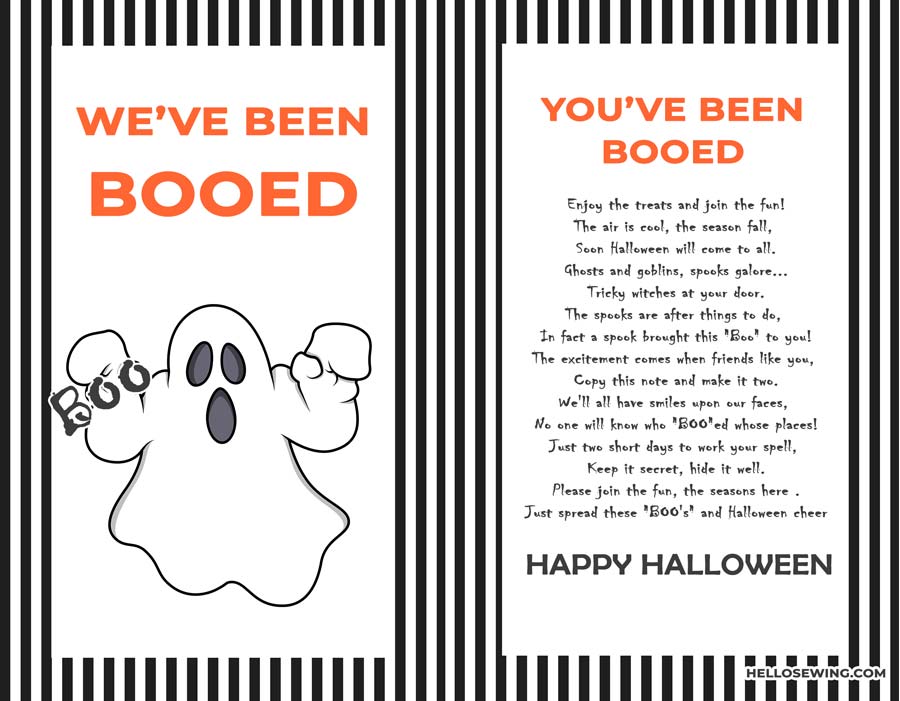 you've been booed printable - ink friendly